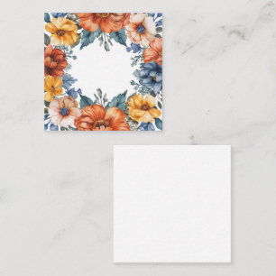 Vivid Floral Watercolor Frame Note Card