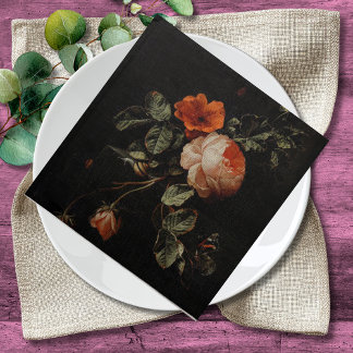 Vivid Florals Dahlia Flowers  Cloth Napkin