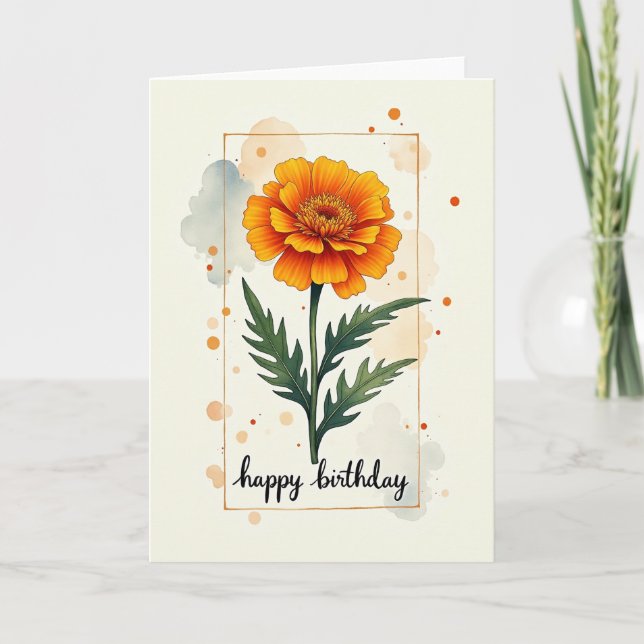 Vivid Flower Birthday Card (Front)