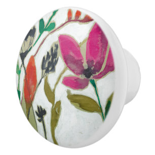 Vivid Flowers Ceramic Knob