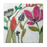 Vivid Flowers Ceramic Tile<br><div class="desc">Vivid Flowers II by Jennifer Goldberger. Collection of individual flowers in a vivid color palette.</div>
