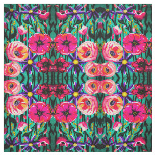 Vivid Flowers Fabric