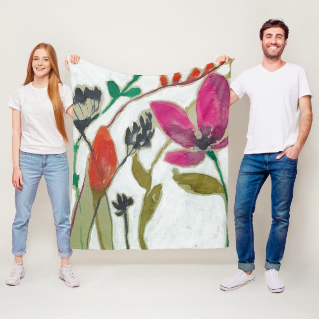 Vivid Flowers Fleece Blanket (In Situ)