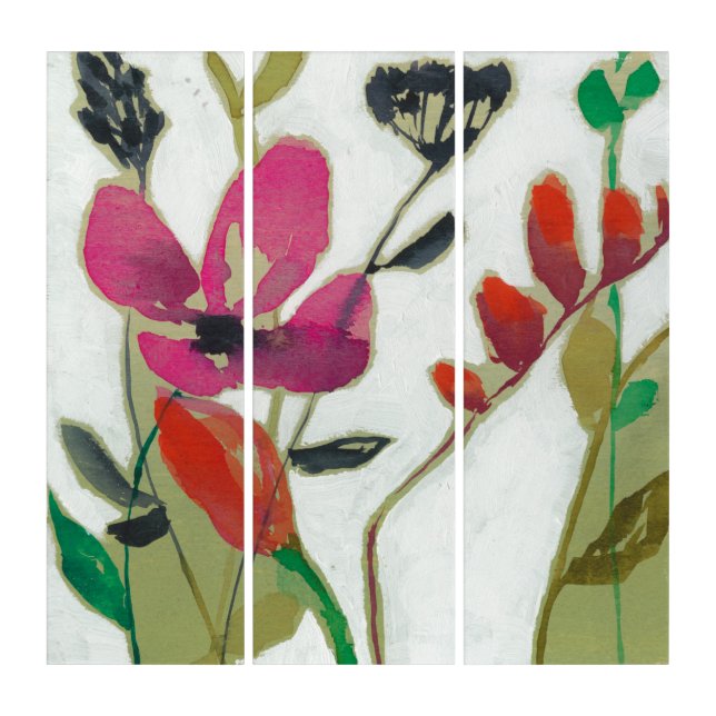 Vivid Flowers I Triptych (Front)