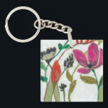 Vivid Flowers Keychain<br><div class="desc">Vivid Flowers II by Jennifer Goldberger. Collection of individual flowers in a vivid color palette.</div>