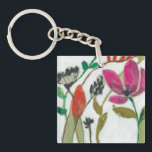 Vivid Flowers Keychain<br><div class="desc">Vivid Flowers II by Jennifer Goldberger. Collection of individual flowers in a vivid color palette.</div>