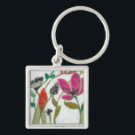 Vivid Flowers Keychain<br><div class="desc">Vivid Flowers II by Jennifer Goldberger. Collection of individual flowers in a vivid color palette.</div>