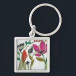 Vivid Flowers Keychain<br><div class="desc">Vivid Flowers II by Jennifer Goldberger. Collection of individual flowers in a vivid color palette.</div>