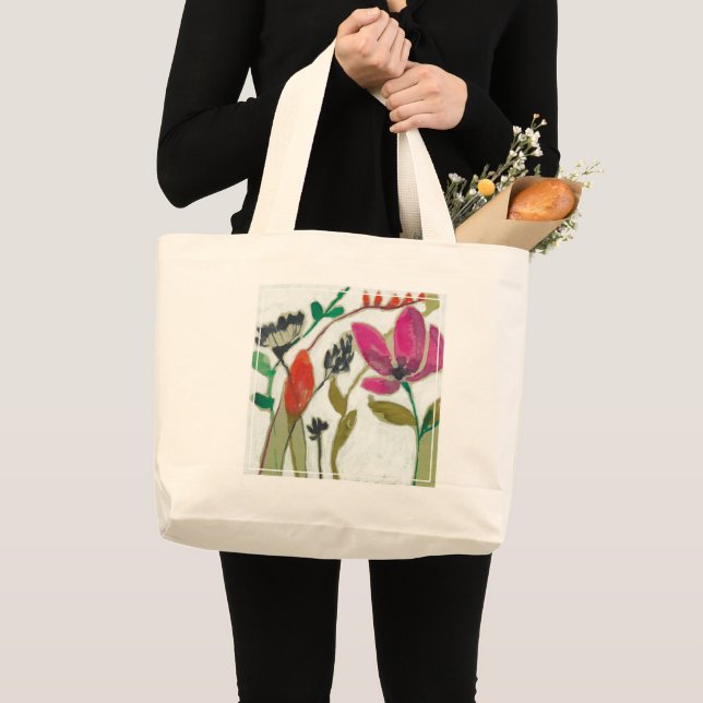 Vivid Flowers Large Tote Bag (Front (Product))