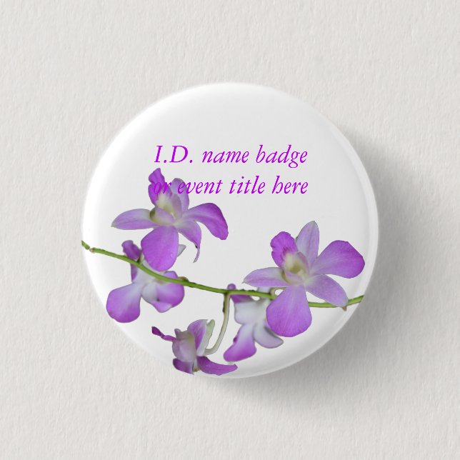 Vivid Flowers Name Badge Button (Front)
