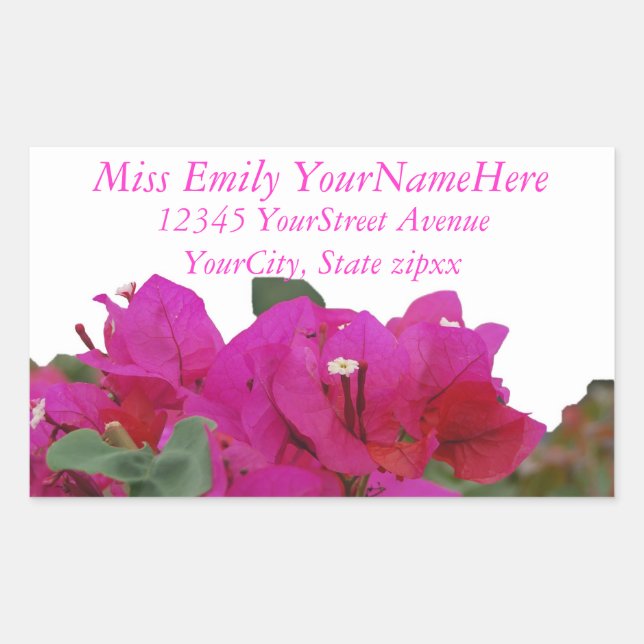 Vivid Flowers Return Address Rectangular Sticker (Front)