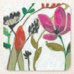 Vivid Flowers Square Paper Coaster<br><div class="desc">Vivid Flowers II by Jennifer Goldberger. Collection of individual flowers in a vivid color palette.</div>