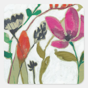Vivid Flowers Square Sticker