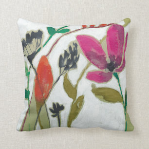 Vivid Flowers Throw Pillow