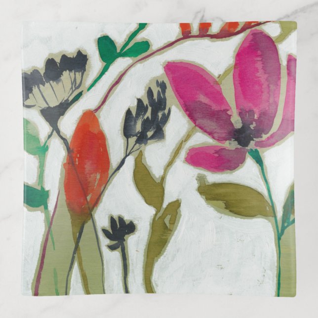 Vivid Flowers Trinket Tray (Front)