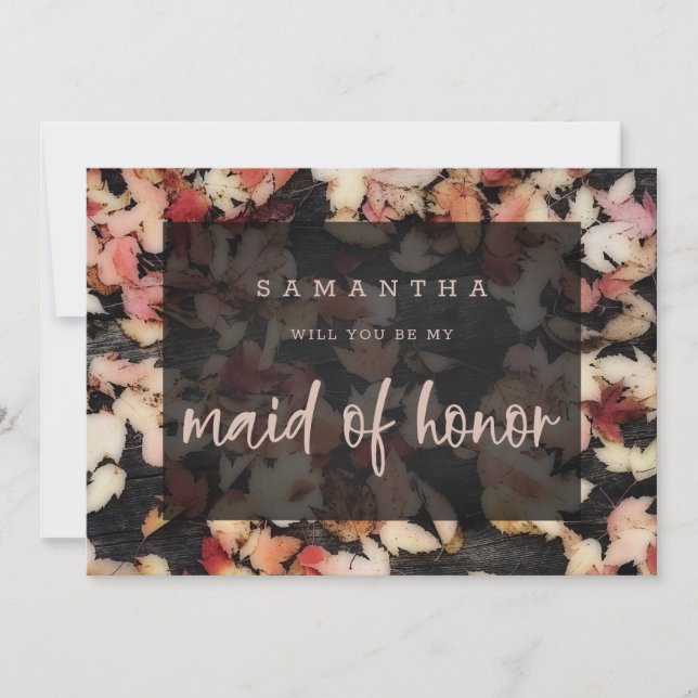 Vivid Foliage | Fall Maid of Honor Proposal Card (Front)