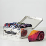 Vivid Fractal Colors Tie Case Metal Lunch Box