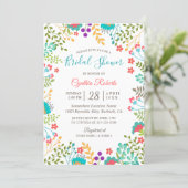Vivid Fresh Spring Floral Cute Bridal Shower Invitation (Standing Front)