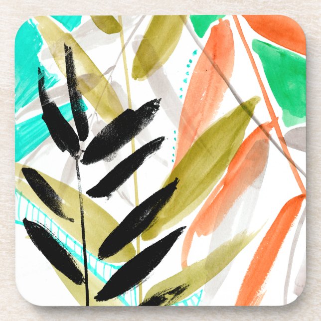 Vivid Fronds II Beverage Coaster (Front)