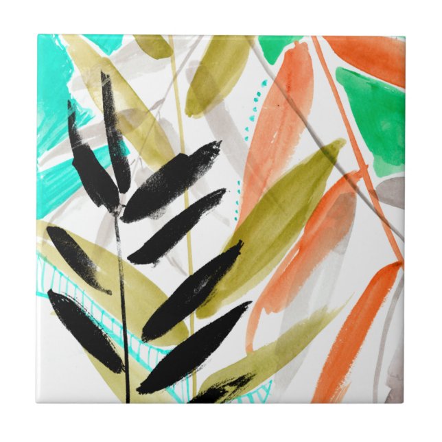 Vivid Fronds II Ceramic Tile (Front)