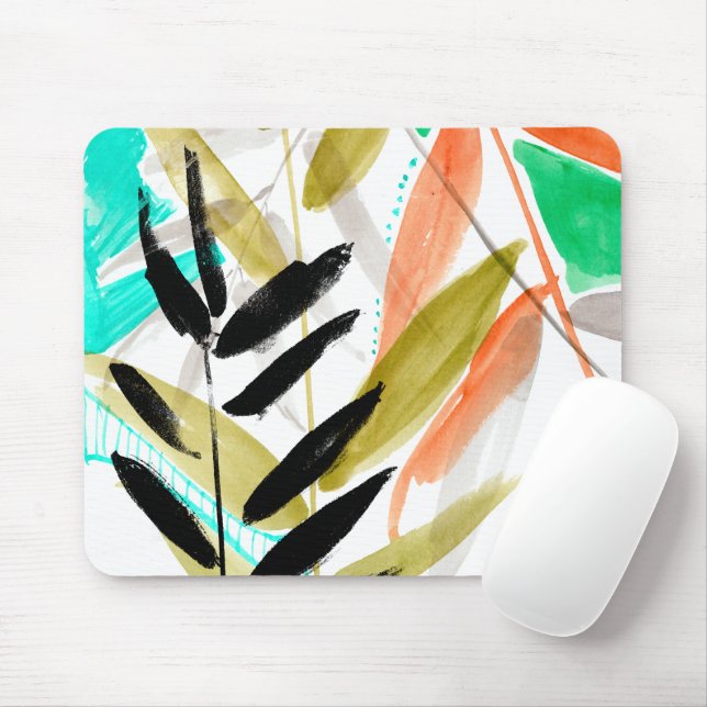 Vivid Fronds II Mouse Pad (With Mouse)