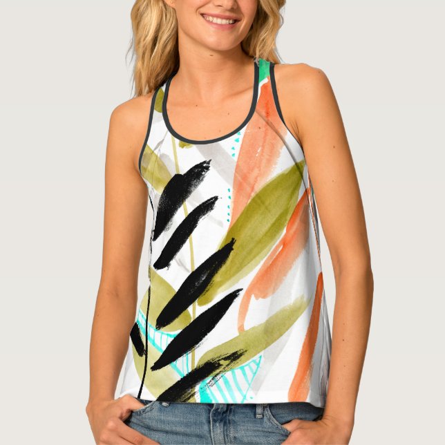 Vivid Fronds II Tank Top (Front)