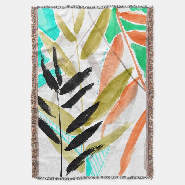 Vivid Fronds II Throw Blanket (Front Vertical)
