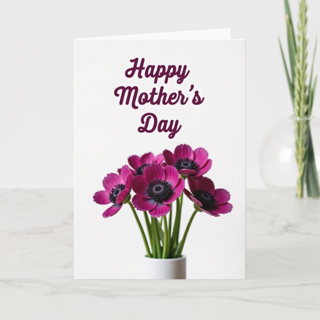 Vivid Fuchsia Mothers Day Card (Front)