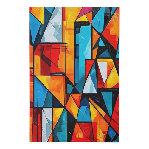 Vivid Geometric Abstract _ Dynamic Cubist Wall Art