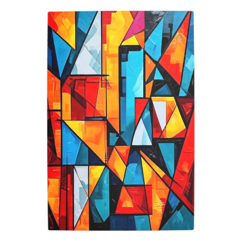 Vivid Geometric Abstract _ Dynamic Cubist Wall Art