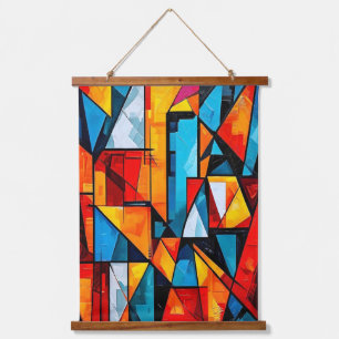 Vivid Geometric Abstract - Dynamic Cubist Wall Art