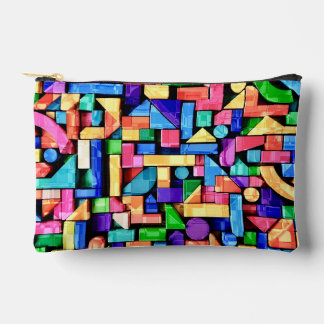 Vivid Geometric Flow Accessory Pouch