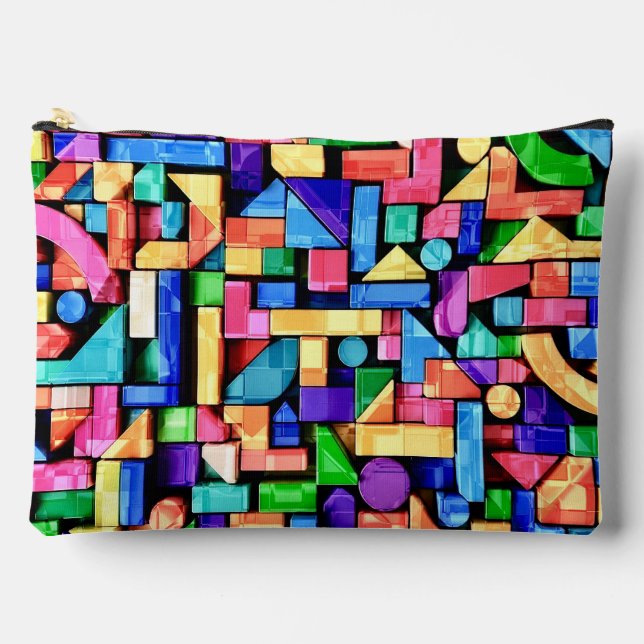 Vivid Geometric Flow Accessory Pouch (Front)