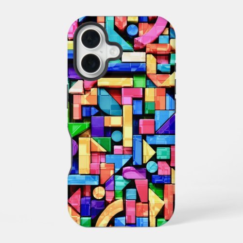 Vivid Geometric Flow iPhone 16 Case