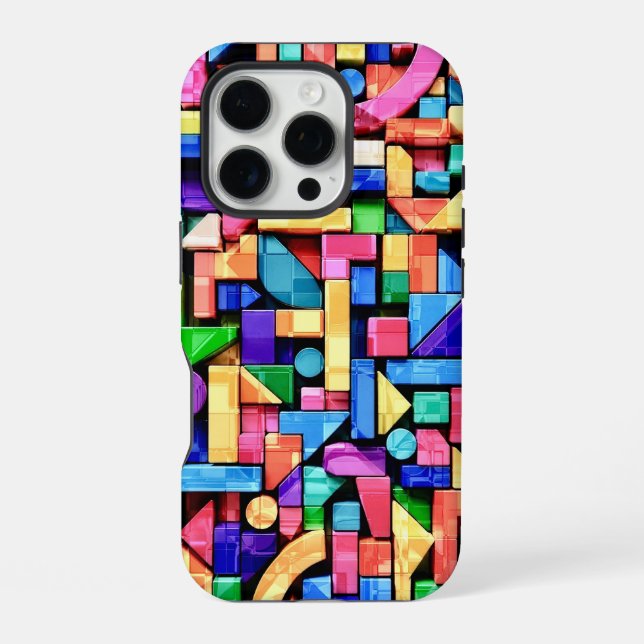 Vivid Geometric Flow iPhone Case (Back)