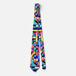 Vivid Geometric Flow Neck Tie