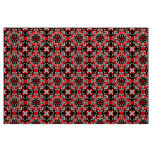 Vivid Geometric Mandala Design with Red, Black Fabric