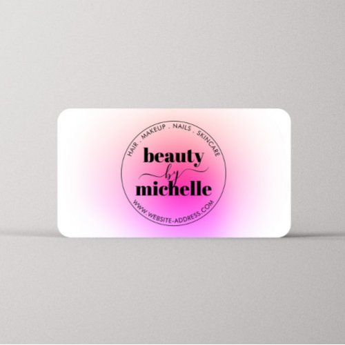 Vivid Glamour Pink and Purple Beauty Business Card