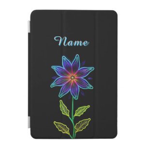 Vivid Glowing Flower with Neon Accents iPad Mini Cover