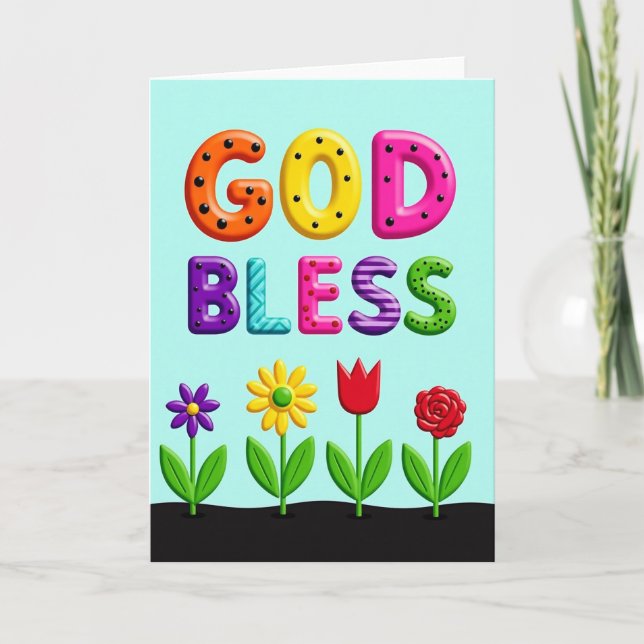 Vivid God Bless Mothers Day Card (Front)