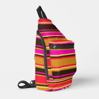 Vivid Gold, Red, & Magenta Striped Sew Bag