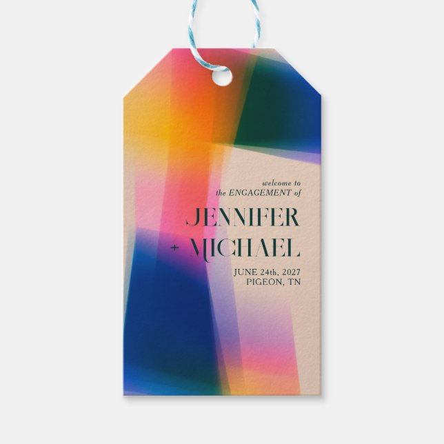 Vivid Gradient Wedding Gift Tags (Front)