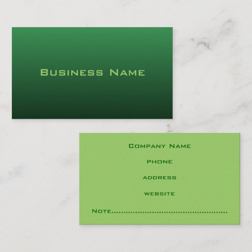 Customizable Vivid Green Business Card