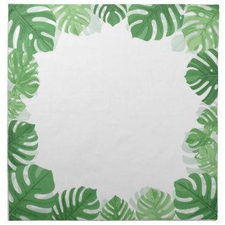 Vivid Green Monstera Leaf Fabric Cloth Napkin