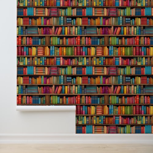 Vivid Greyson Library Bookcase Wallpaper