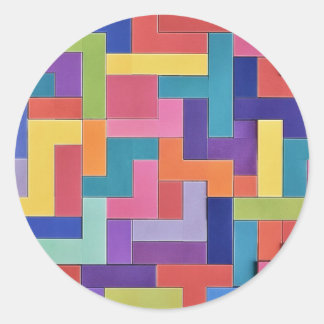 Vivid Grid Classic Round Sticker