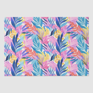 Vivid Hand-Drawn Ink Style Botanical Foliage Tissue Paper