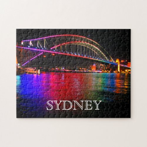 vivid harbour bridge sydney jigsaw puzzle