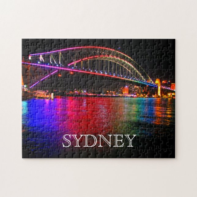 vivid harbour bridge sydney jigsaw puzzle (Horizontal)
