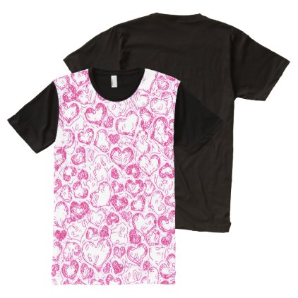 vivid hearts, pink All-Over-Print shirt